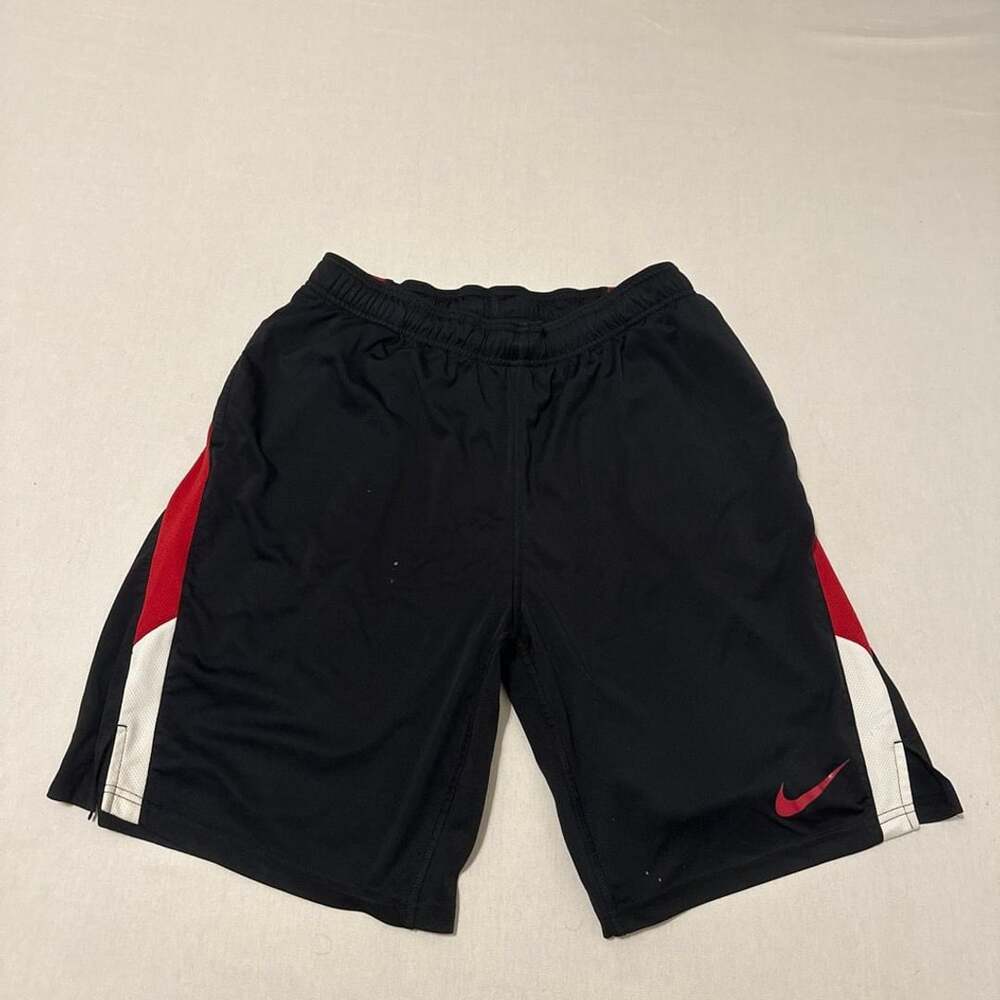 Nike Dri-FIT Black Red White Athletic Basketball Shorts Size Large